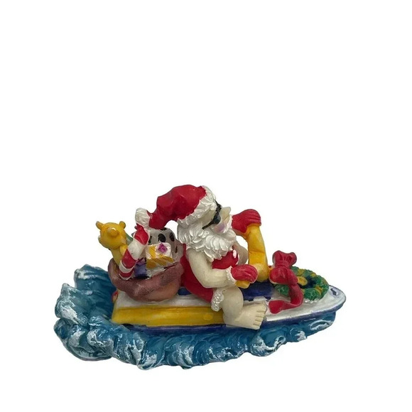 SEASIDE SANTA sunglasses Christmas ornament Erco in box Water Scooter jet-ski 4” - Picture 5 of 13
